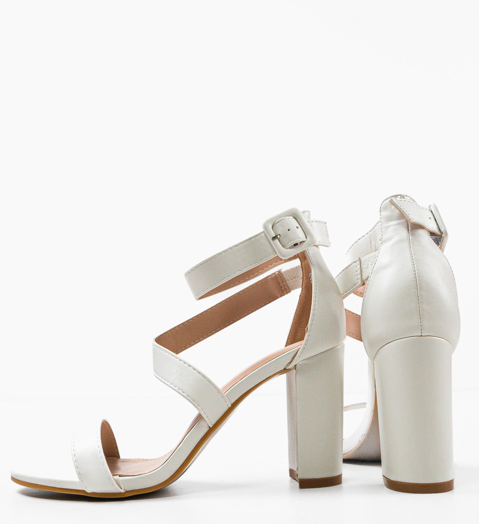 Sandale cu Toc Philiber Albe | Design Elegant - imagine 7