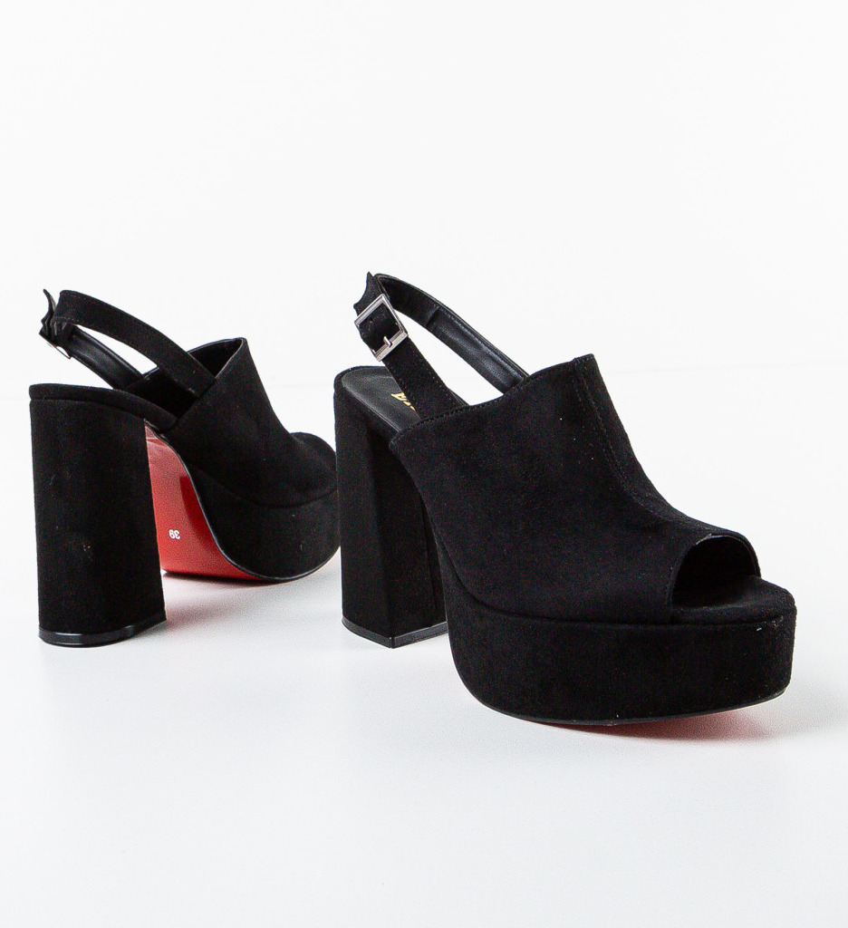 Sandale Dama cu Toc Niciera Negre - Eleganță Asigurată - imagine 6
