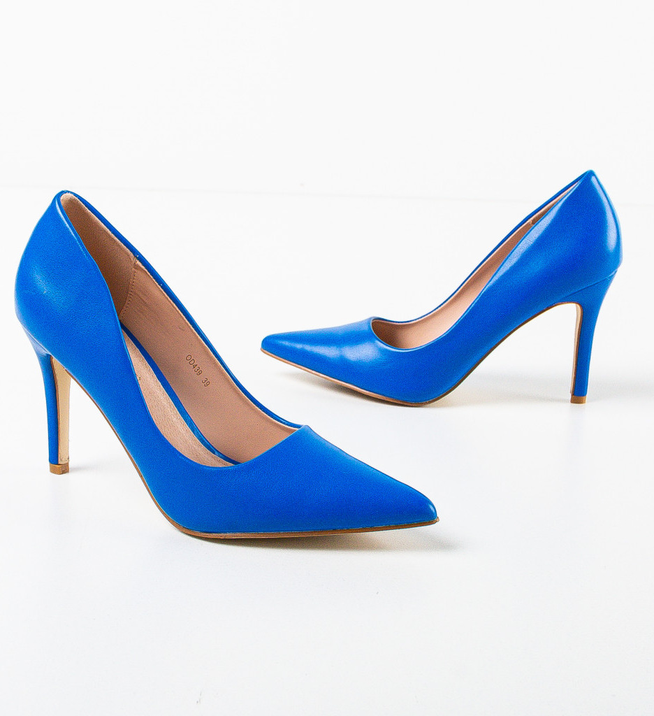 Pantofi Plazar Albastri cu Toc Eleganți - imagine 5