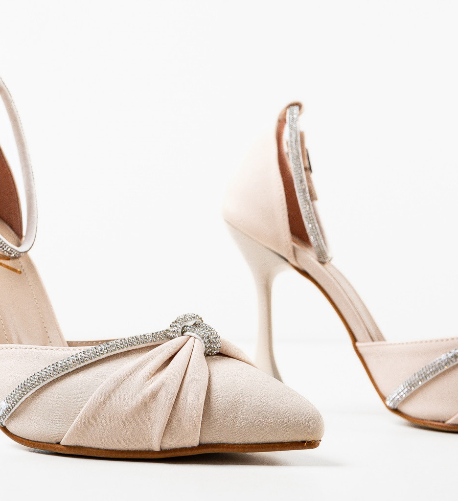 Pantofi dama Ampyl Bej cu toc - Eleganță și Stil - imagine 5