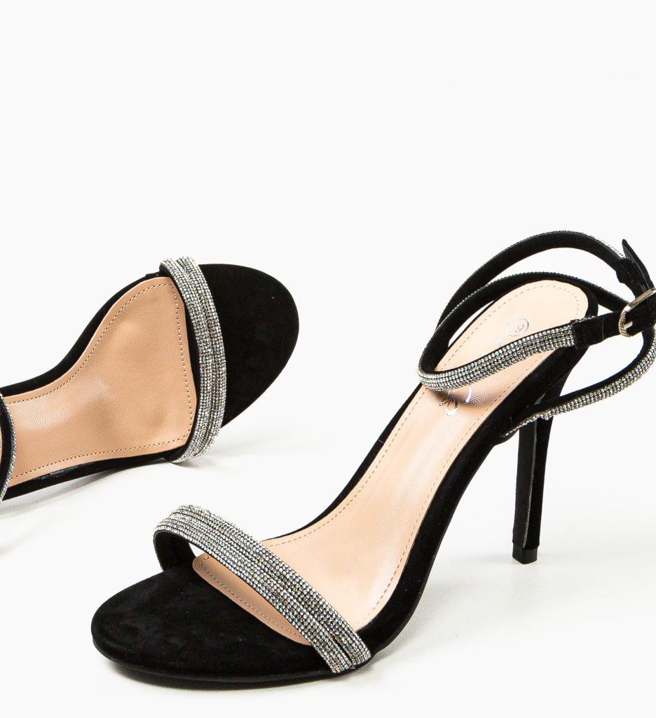 Sandale Bally Negre Elegante cu Toc