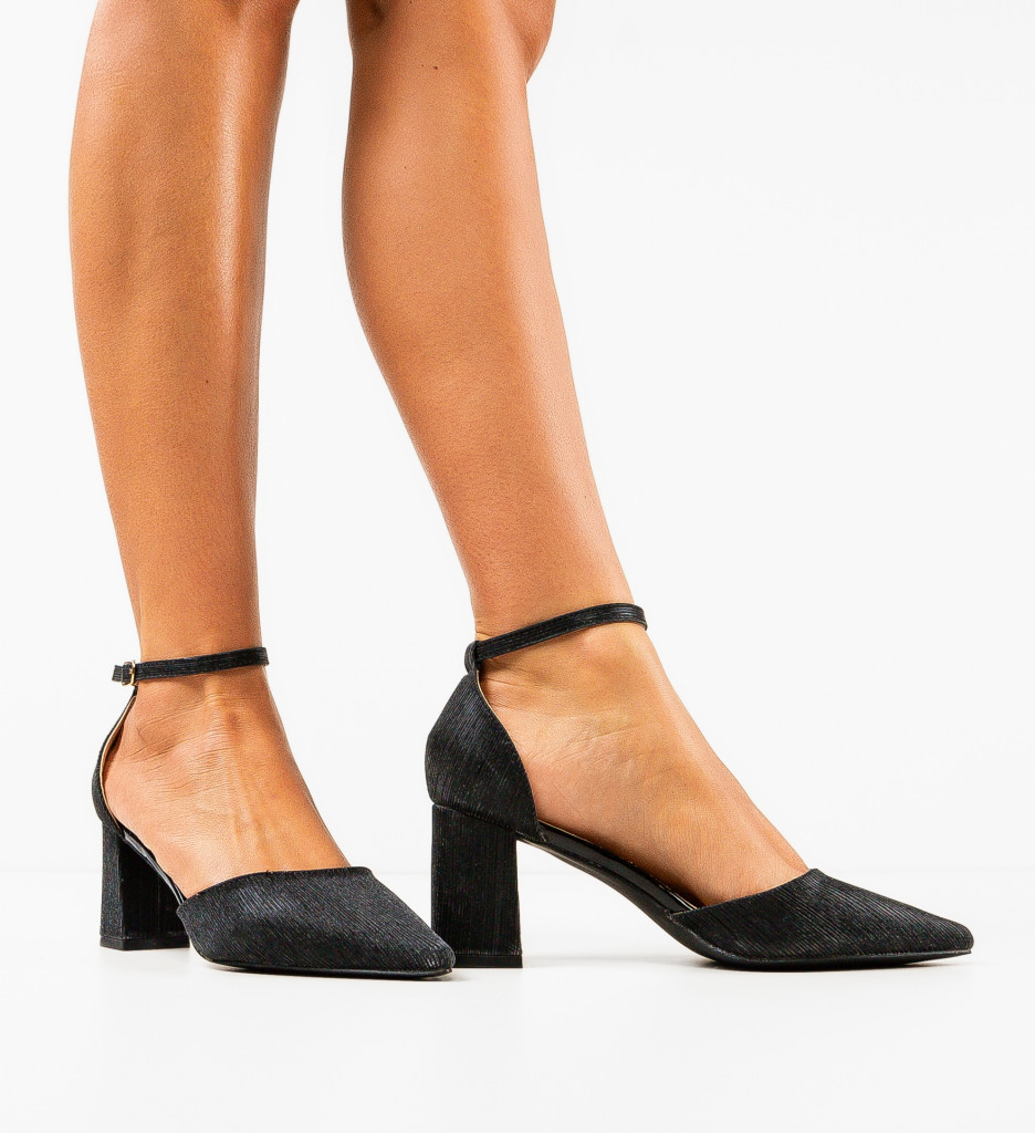 Pantofi Sedef Negri cu Toc - Eleganță Asigurată - imagine 3