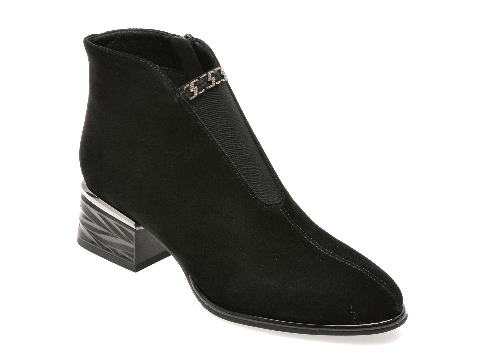 Botine Epica Negre din Piele Întoarsă | Eleganță