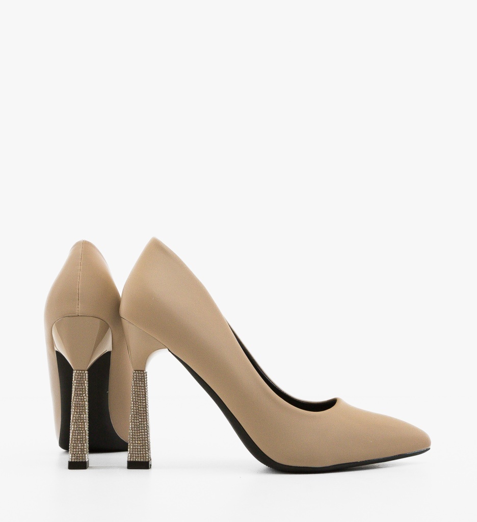 Pantofi cu toc Karem Bej Eleganți și Confortabili - imagine 3