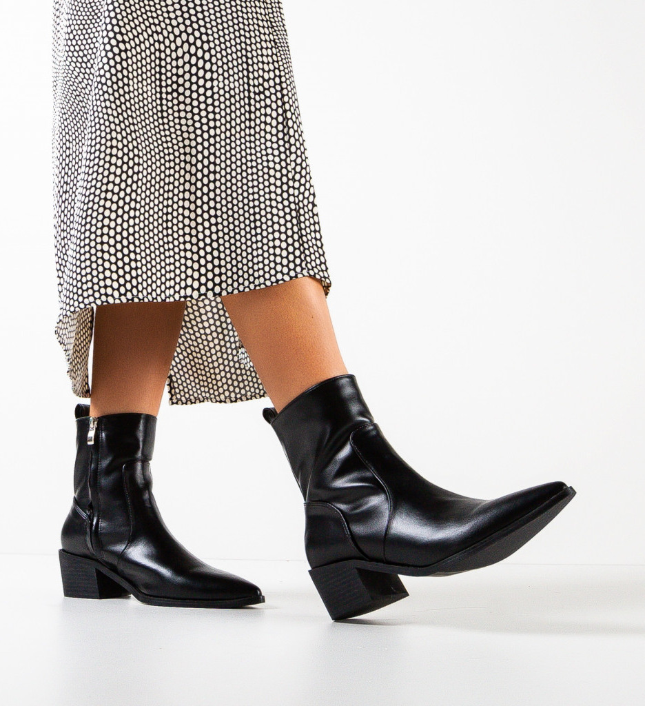 Botine Dama Oreb Negre - Eleganță și Confort - imagine 2