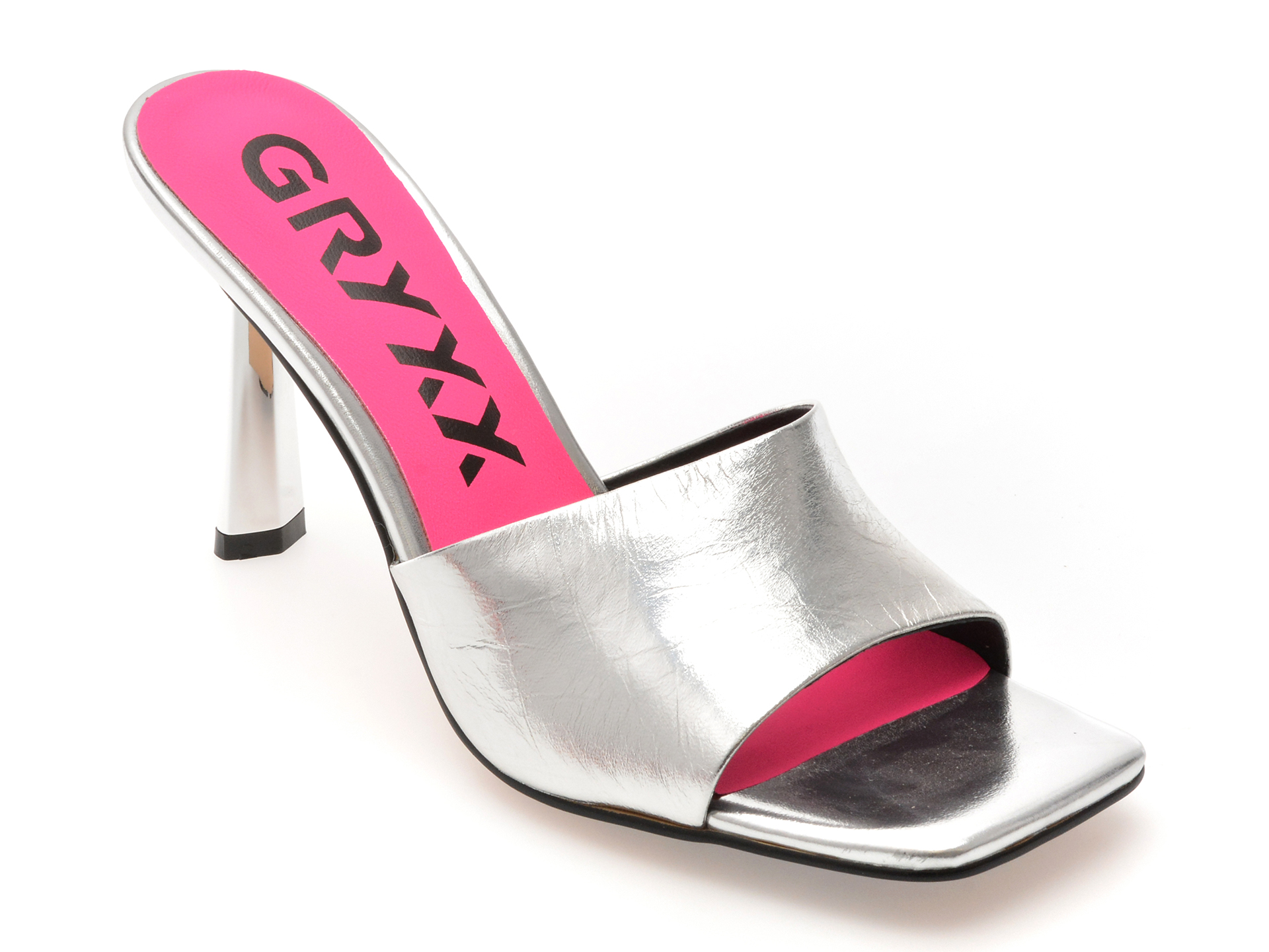 Papuci Gryxx Argintii din Piele | Eleganță Supremă
