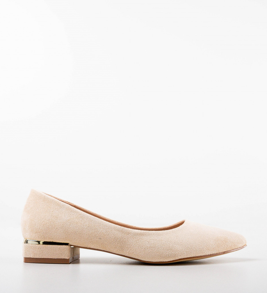 Pantofi dama Bej cu toc elegant și confortabil - imagine 5