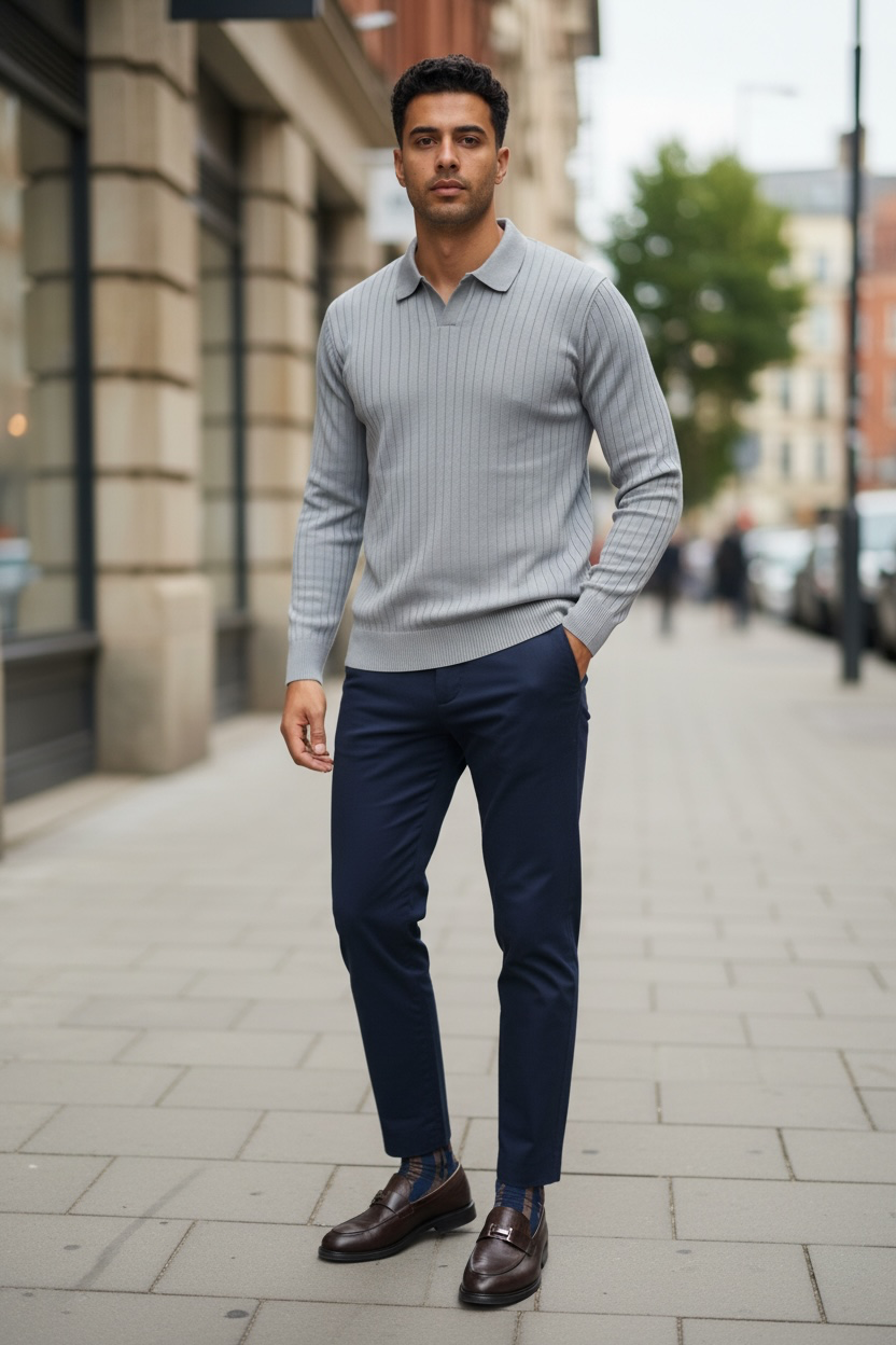 Bluza barbati gri slim fit S121 D3-4.3