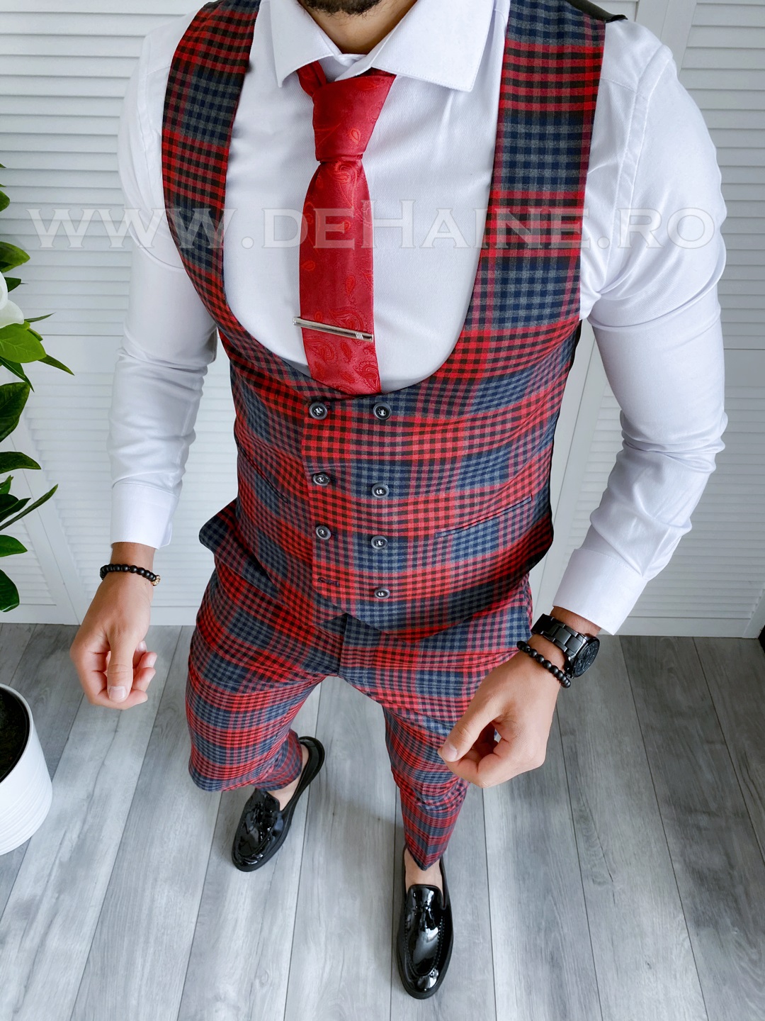 Compleu Barbati Elegant Vesta + Pantaloni Slim Fit