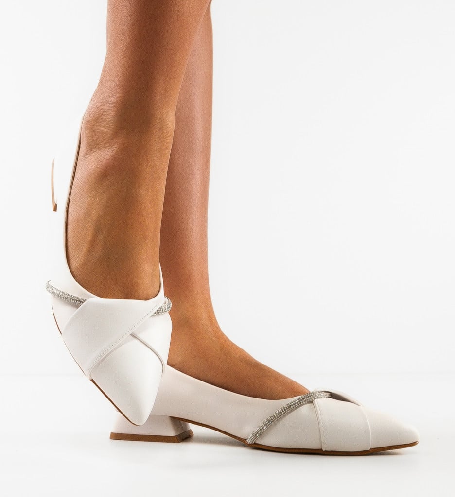Pantofi Barysan Albi Eleganți - Stil Refined - imagine 10