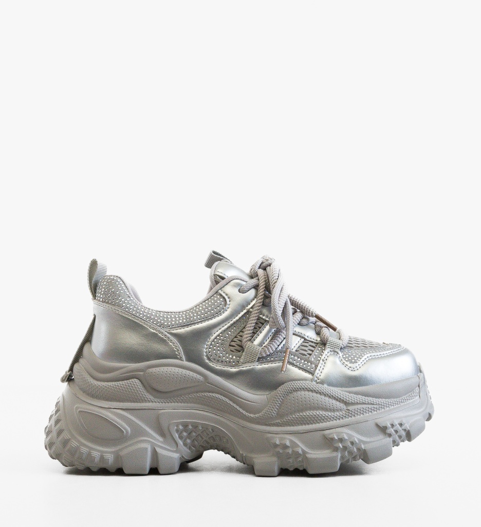 Sneakers Dama Yera Argintii Sport & Eleganta - imagine 8