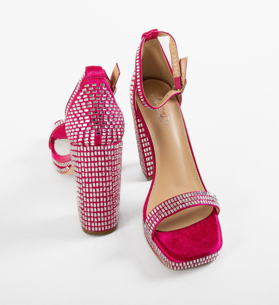 Sandale Breda Fuchsia cu Toc Elegante - imagine 7