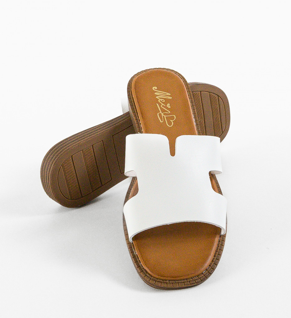Papuci Dama Mermesy Albi | Confort Superior - imagine 5