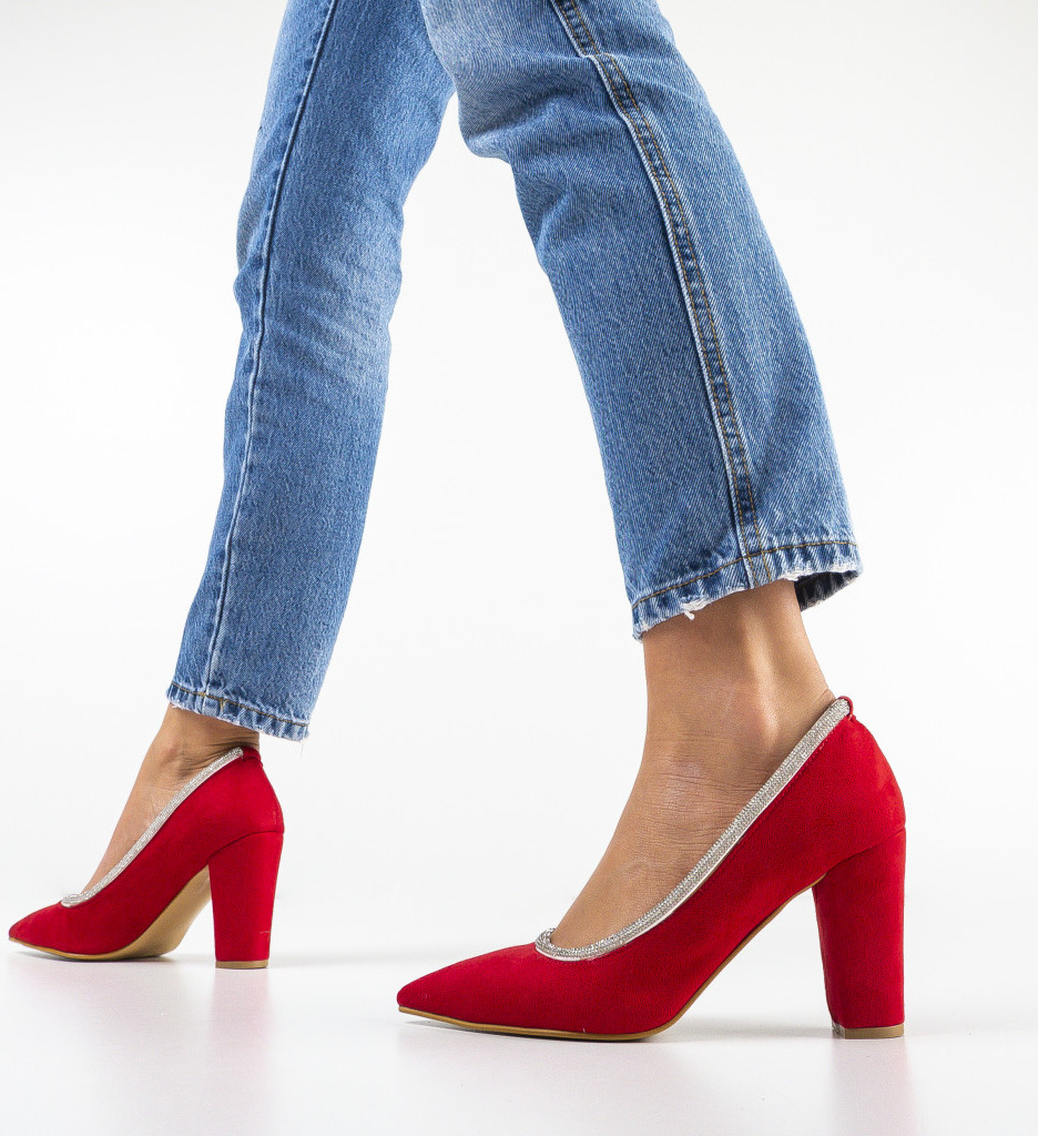 Pantofi Rosii Reqop cu Toc - Stil și Eleganță - imagine 4