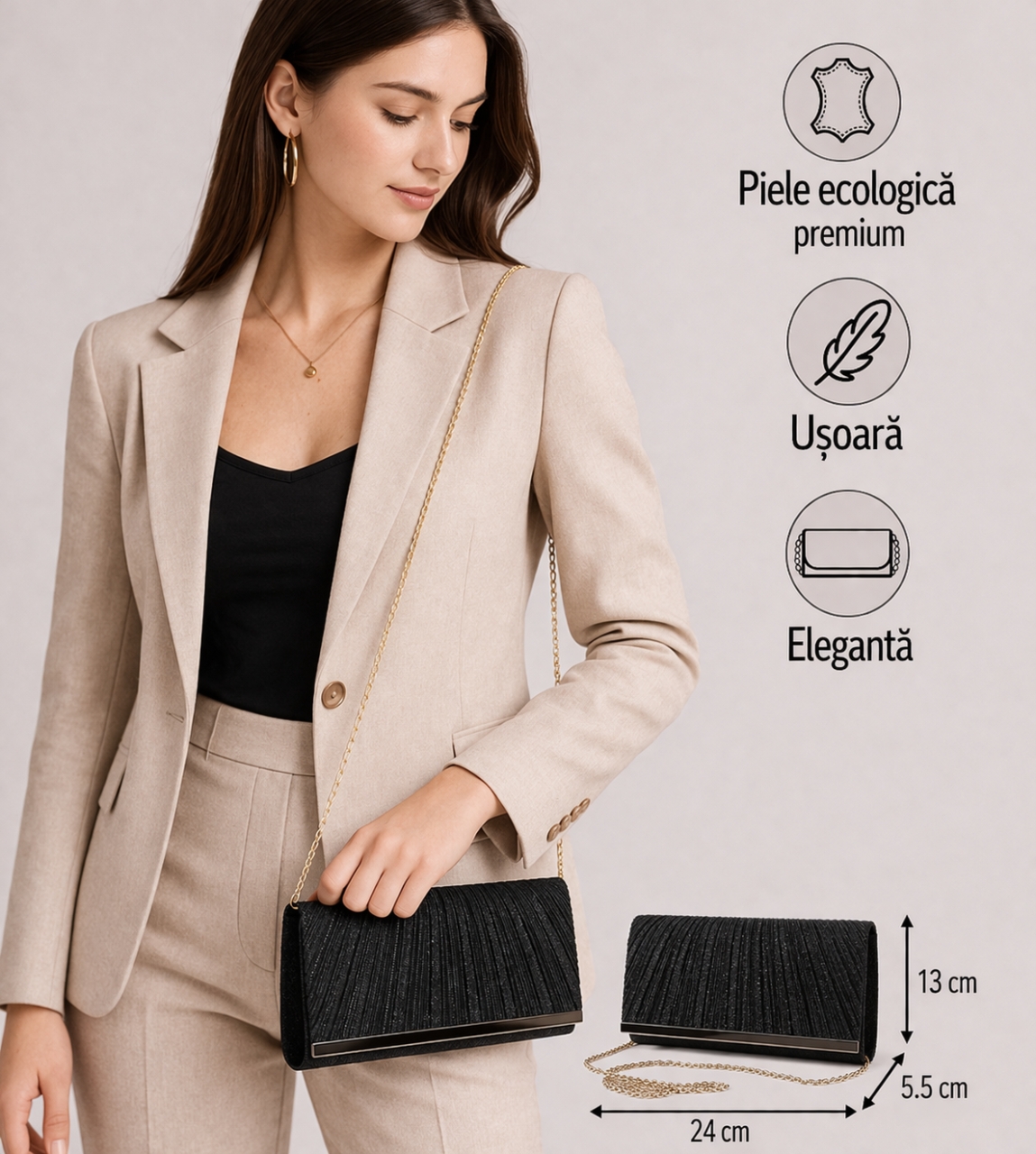 Geanta Ocazie Delis Mahalia GT2471 Negru - imagine 4