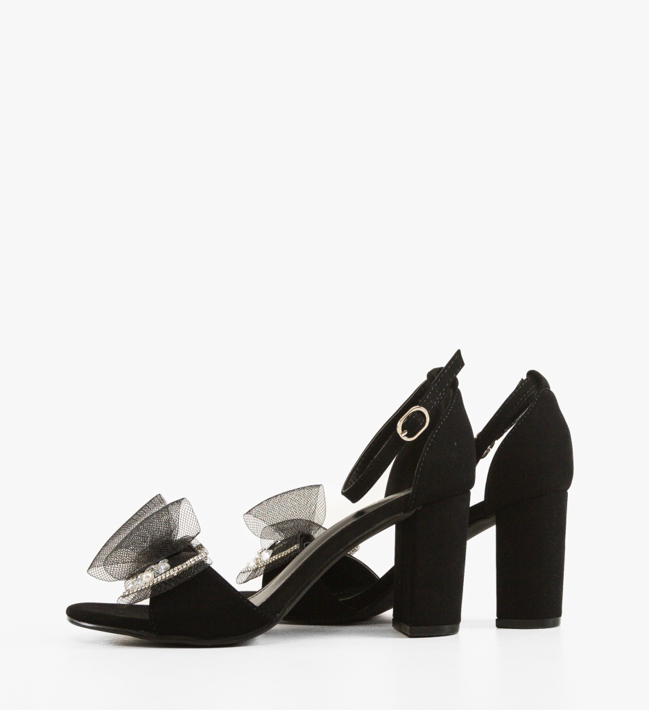 Sandale cu Toc Panko Negre Elegante - imagine 4