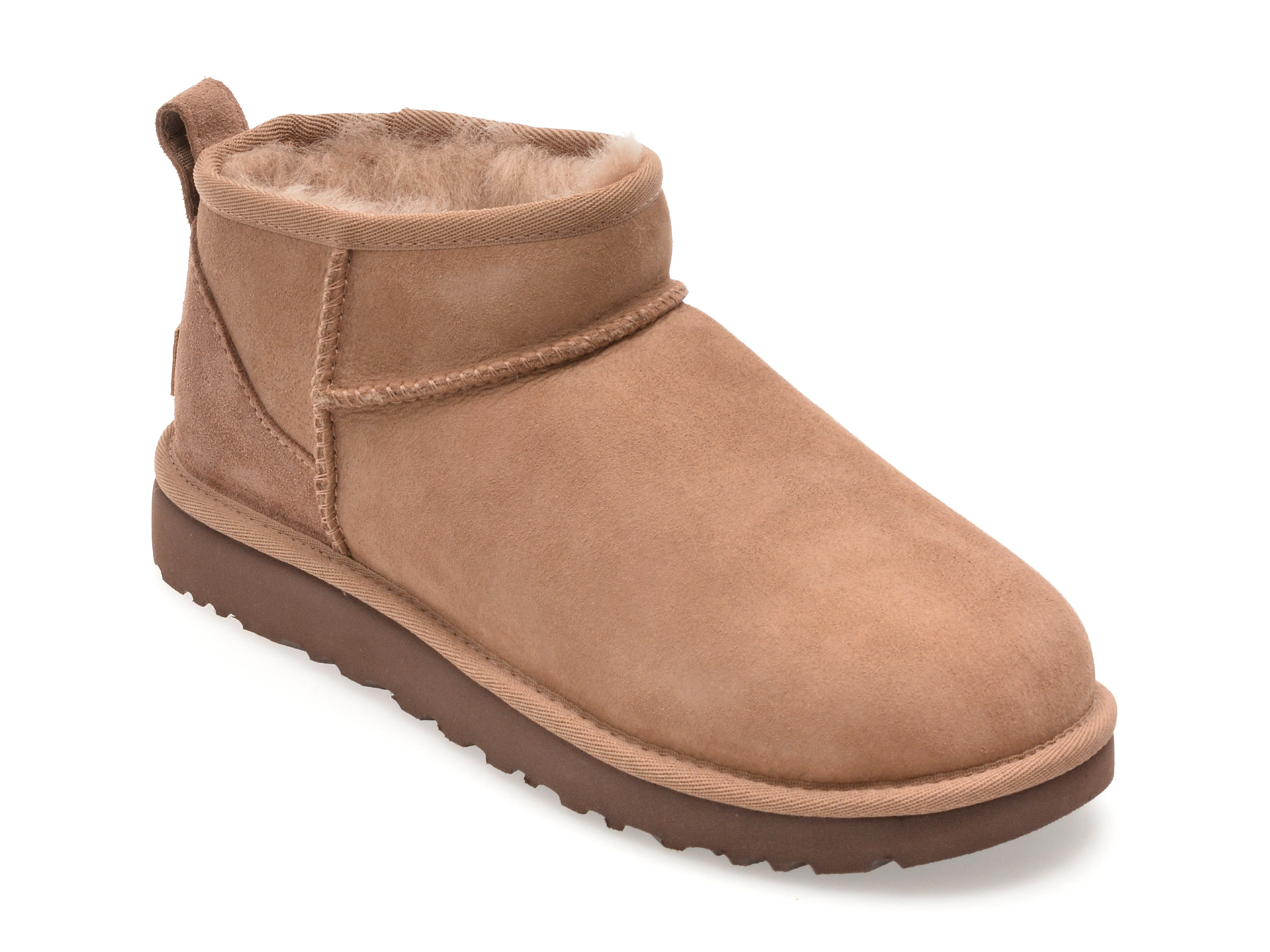 Ghete UGG Classic Ultra Mini Maro | Piele Intoarsa