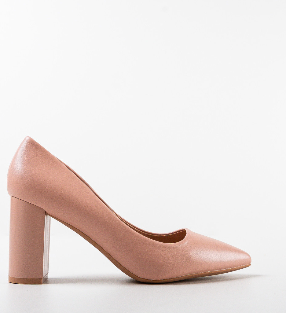 Pantofi Sierra Roz cu Toc Elegant - imagine 4