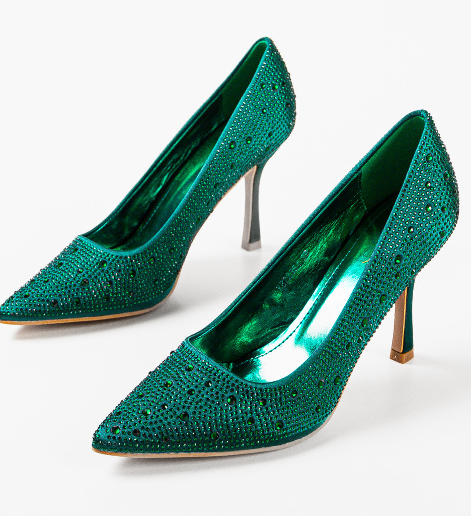 Pantofi cu Toc Frazer Verzi | Eleganță - imagine 3