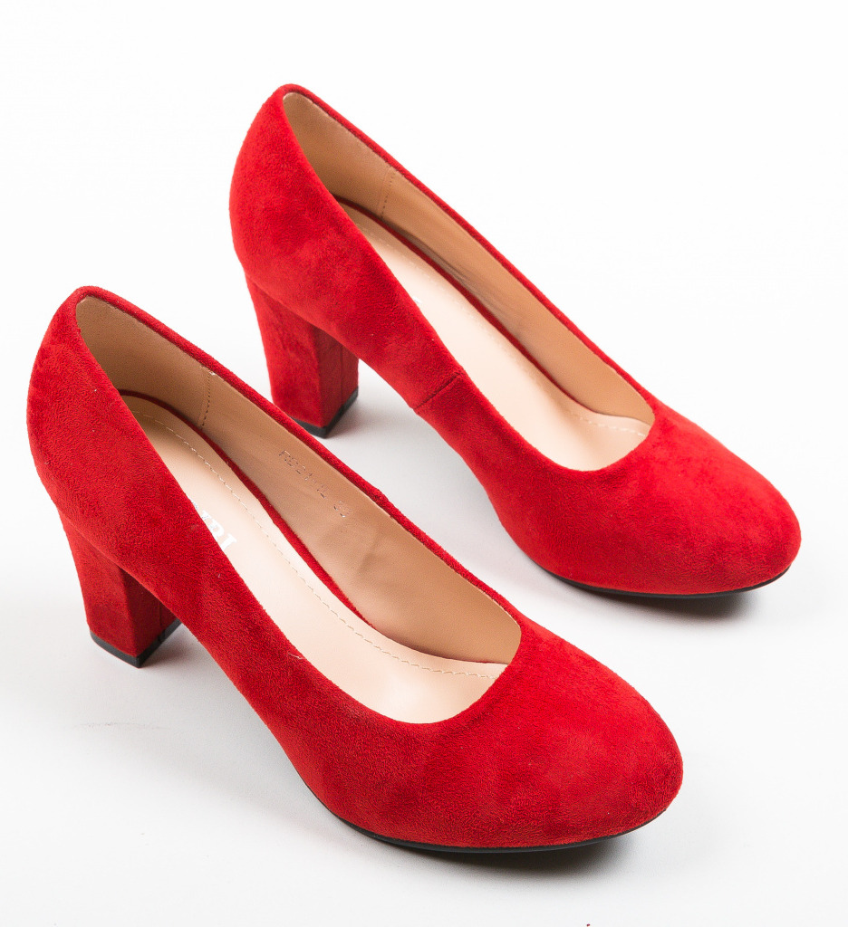 Pantofi Esoum Rosii cu Toc Eleganți - imagine 5
