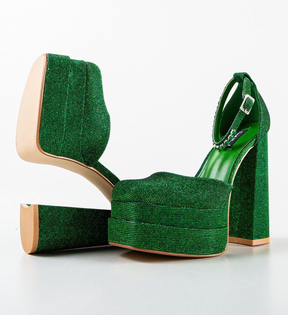 Pantofi Kierran Verzi cu Toc Eleganți - imagine 7