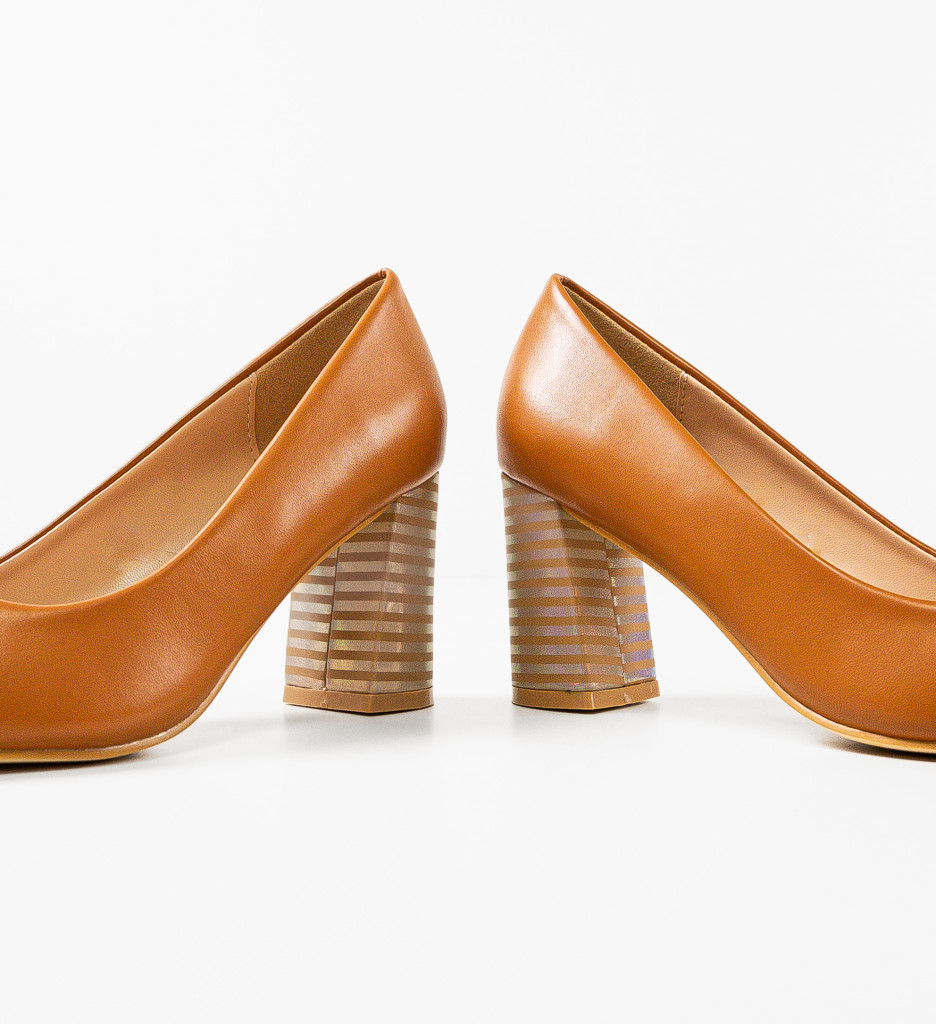 Pantofi cu Toc Camel Eleganți | Model Jaylen - imagine 9