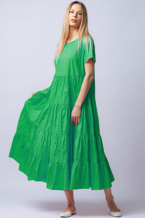 Rochie Verde Volane Shopika | Elegantă și Comodă