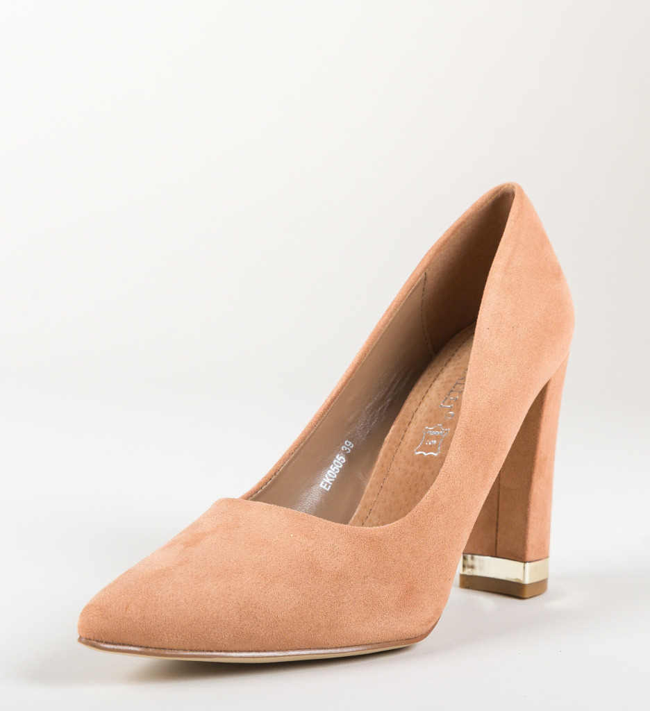 Pantofi Eleganti Bej cu Toc Sofie - imagine 6