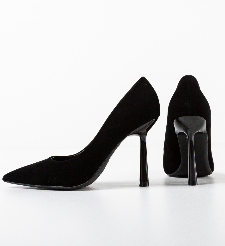 Pantofi Dama Emmett Negri Eleganți cu Toc - imagine 4