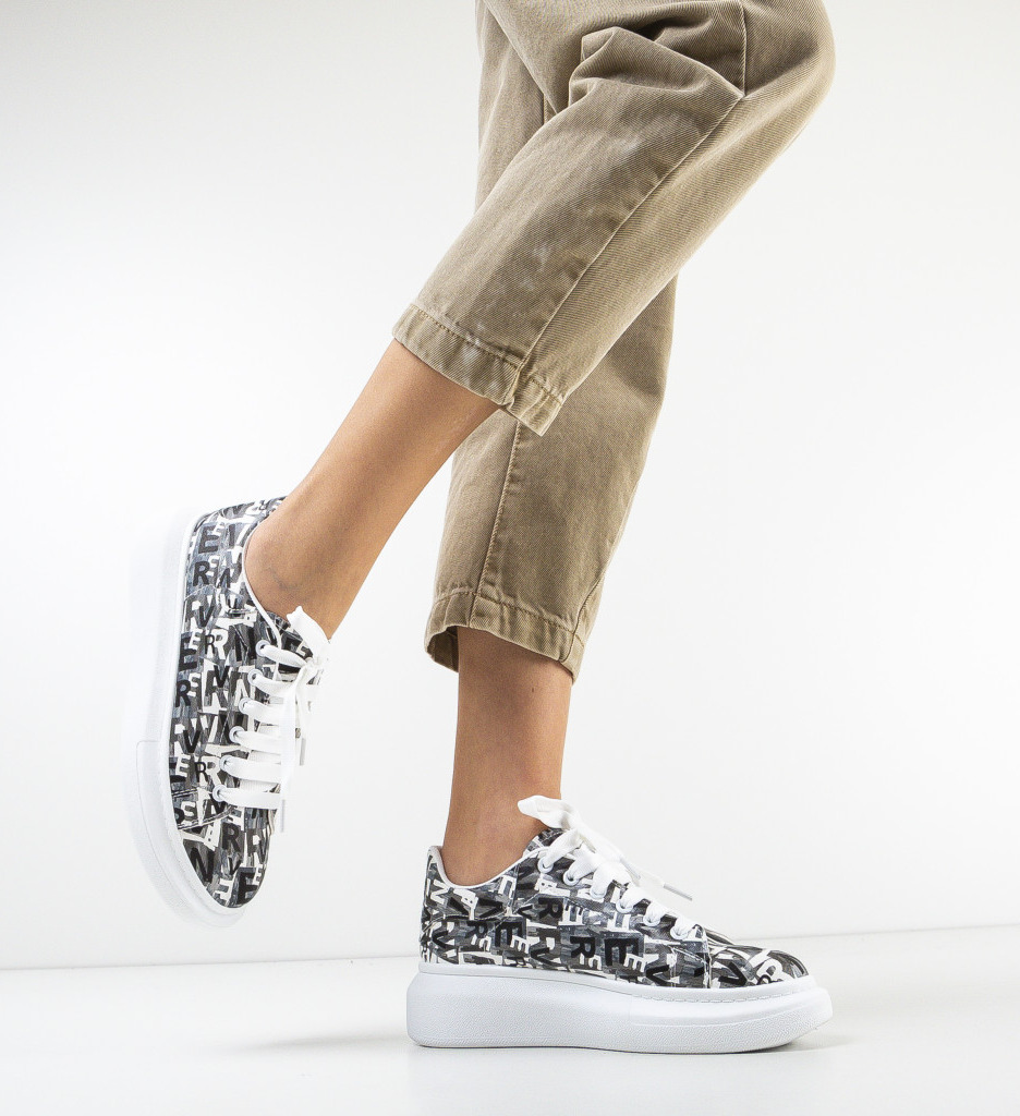 Pantofi Sport Alfabet Negri - Design Unic - imagine 4