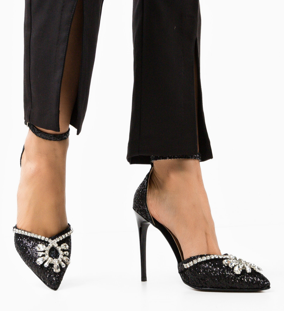 Pantofi dama Alabyna Negri 3 cu toc elegant