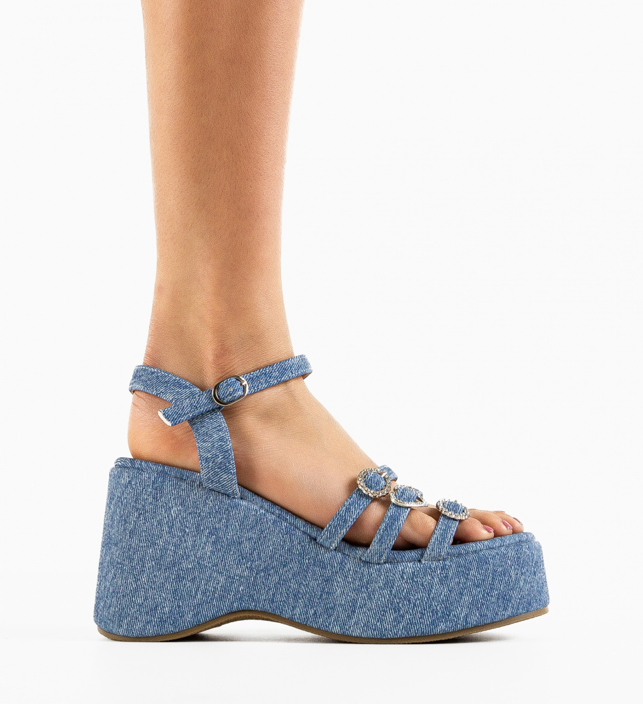 Platforme Dama Albastre Sorbon - Stil si Confort - imagine 4