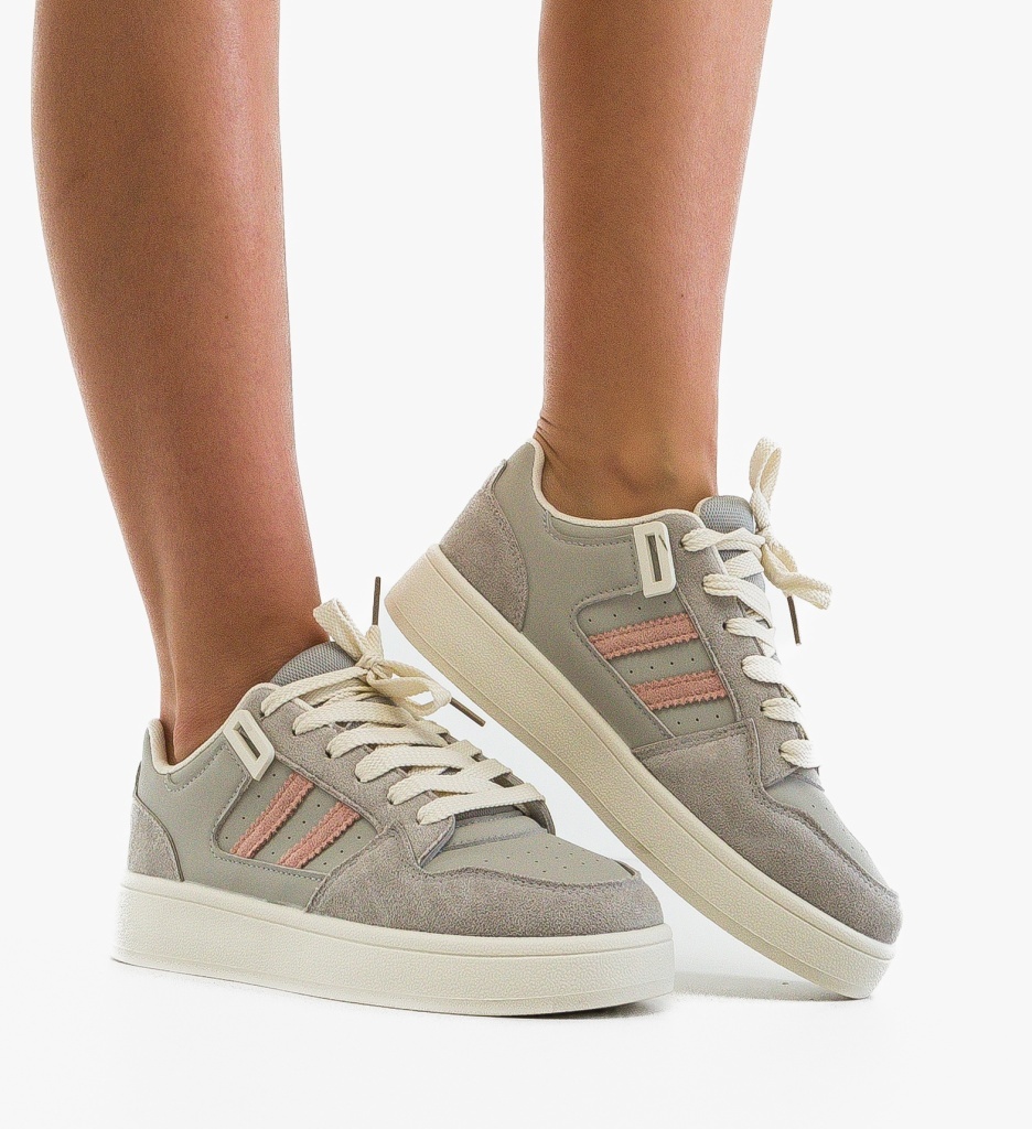 Sneakers Dama Spring Gri - Confort și Stil Sport - imagine 5
