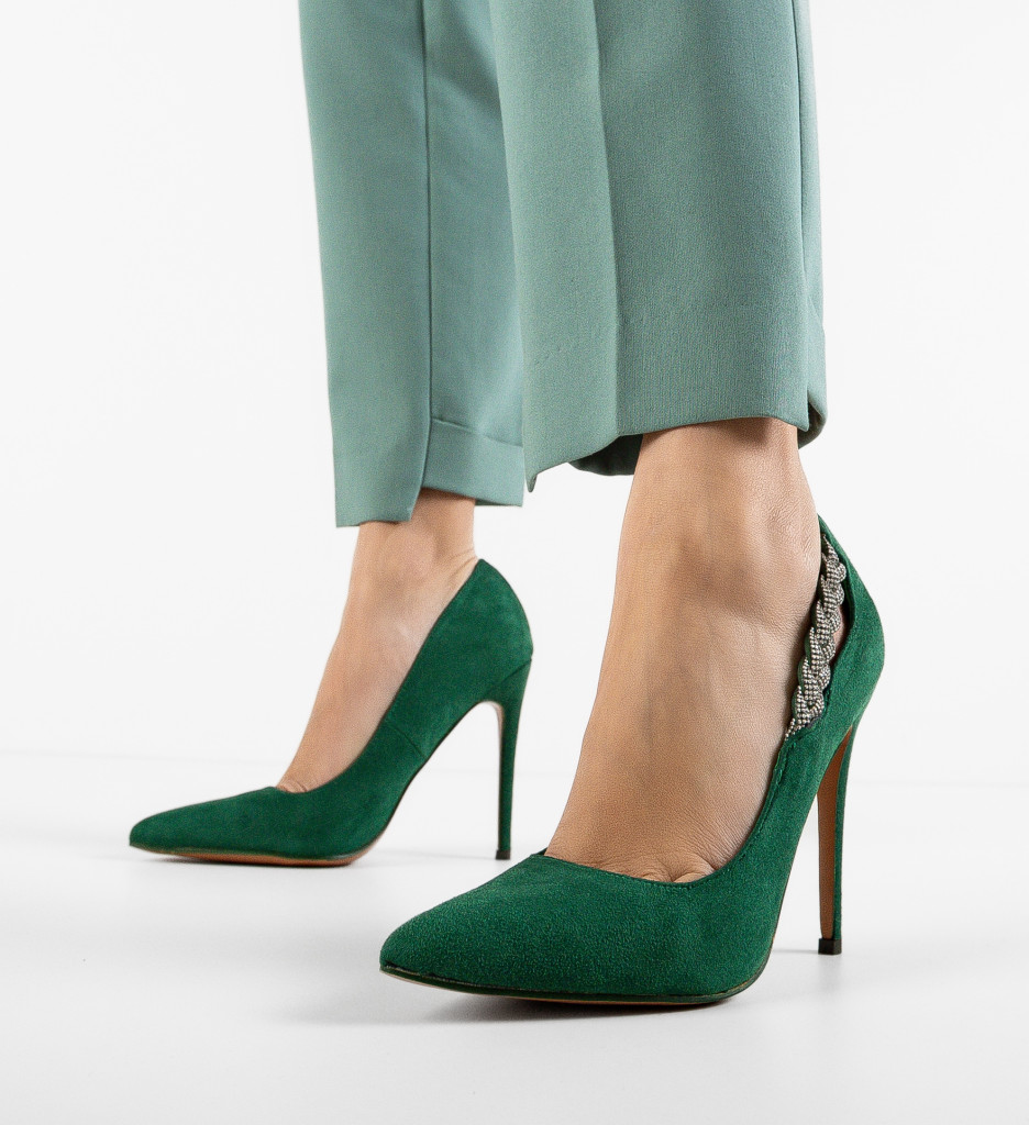 Pantofi Peeta Verzi | Toc Eleganță și Stil - imagine 3