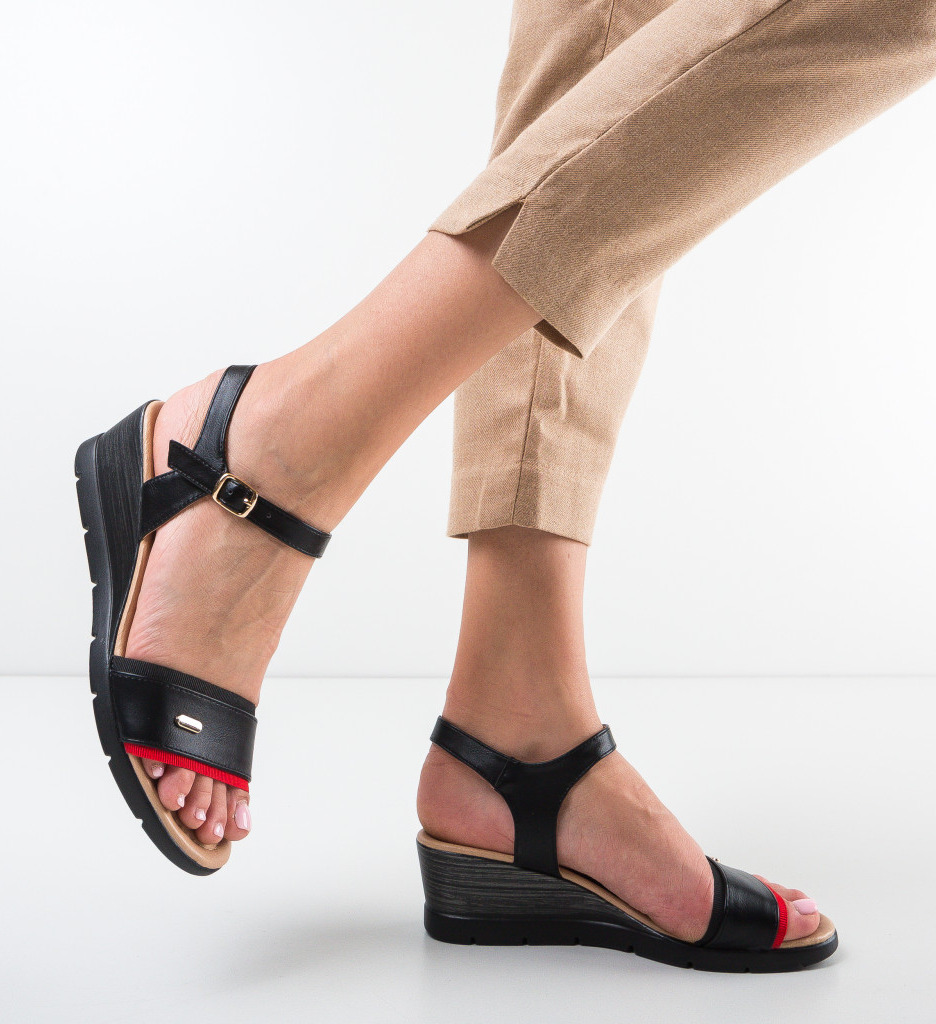 Sandale Contie Negre - Eleganță și Confort - imagine 4
