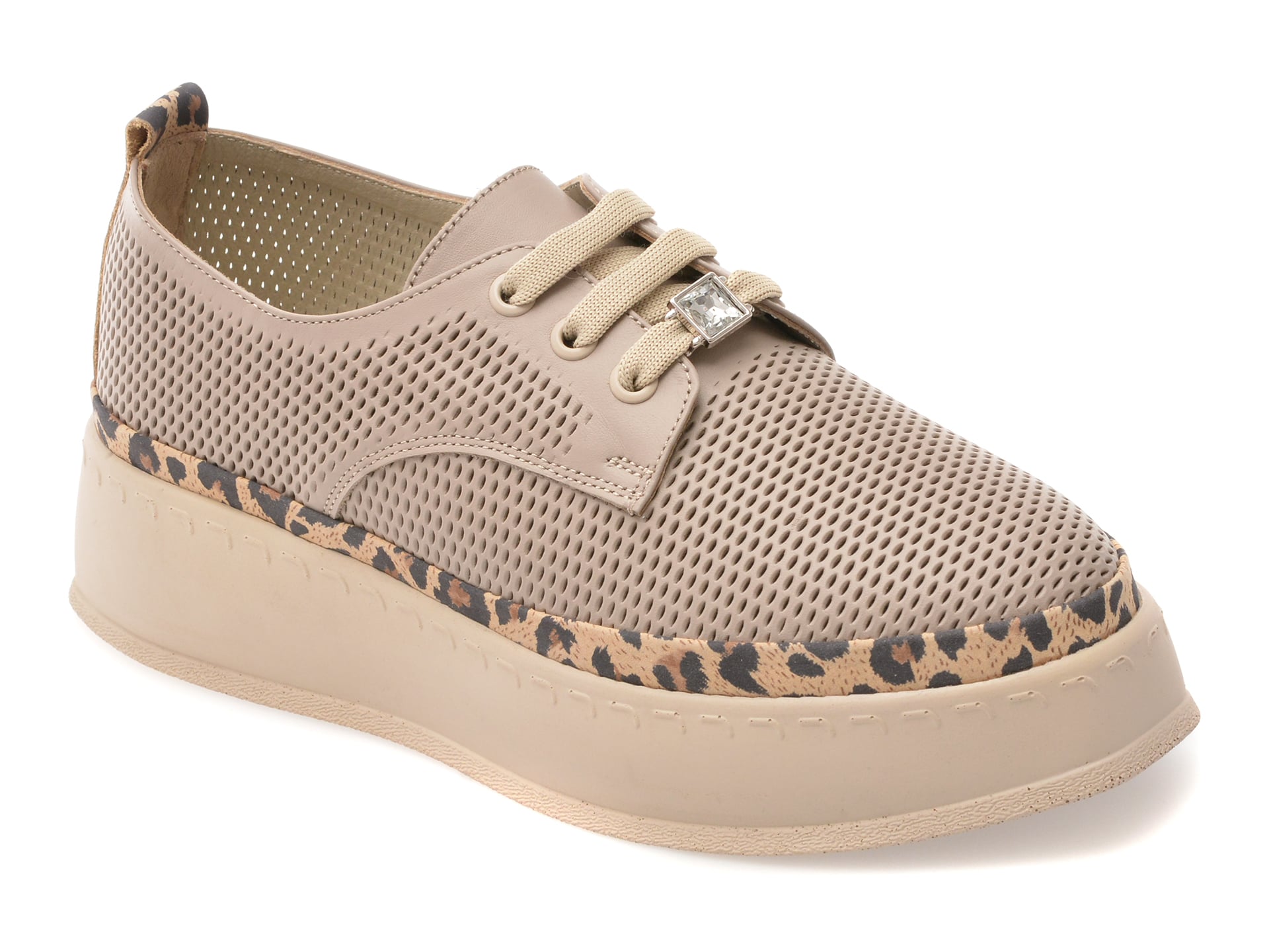Pantofi GOLD DEER gri din piele naturală