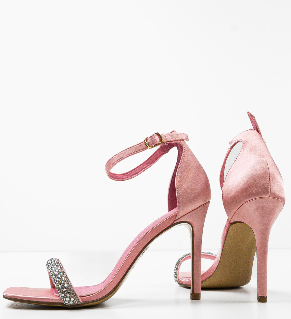 Sandale Toc Eteset Roz Elegante - imagine 7