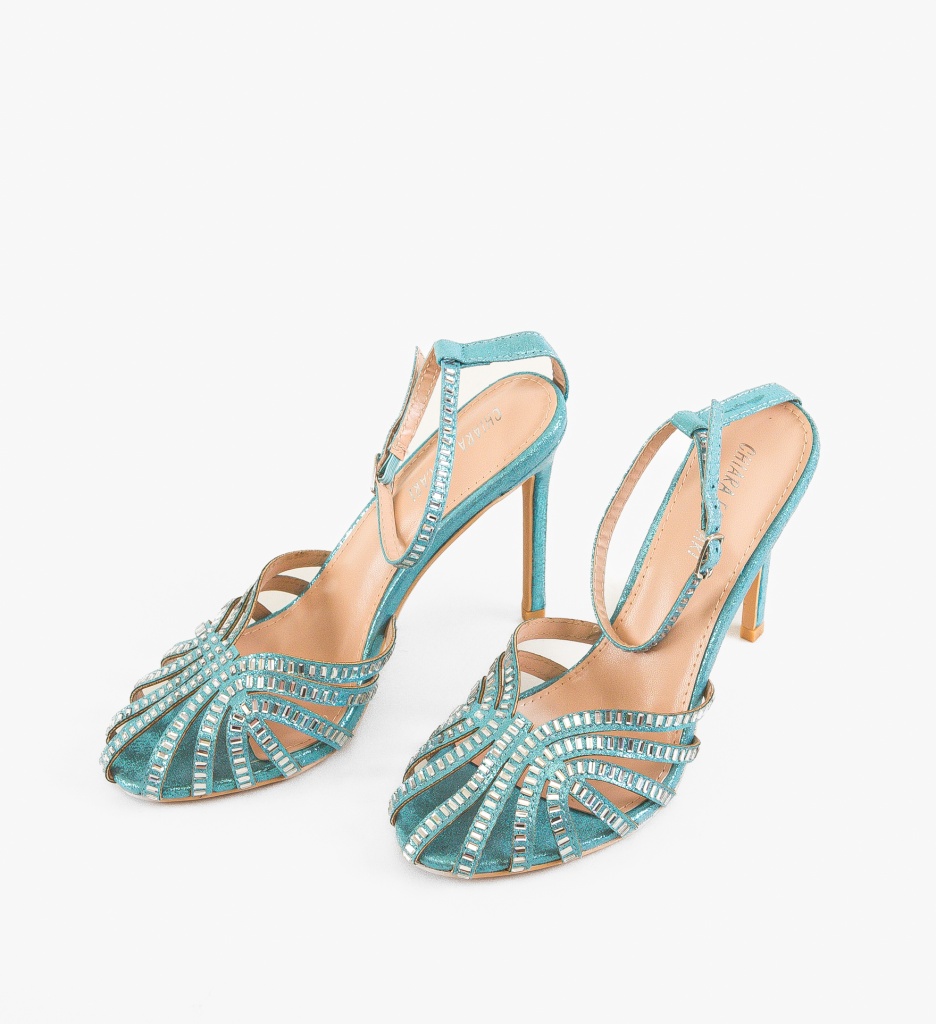 Sandale cu Toc Bridg Albastre | Eleganță Asigurată - imagine 2