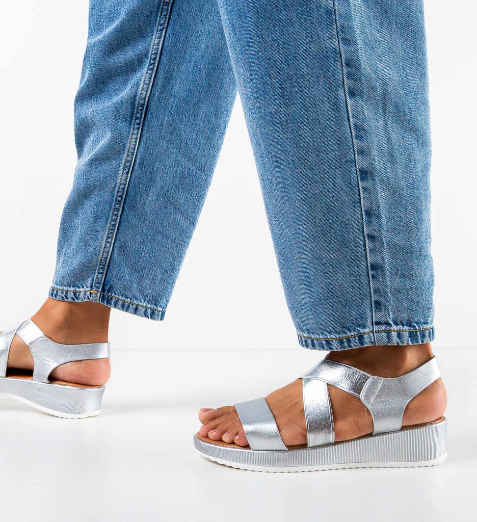 Platforme Dama Banba Argintii | Stil Elegant - imagine 4