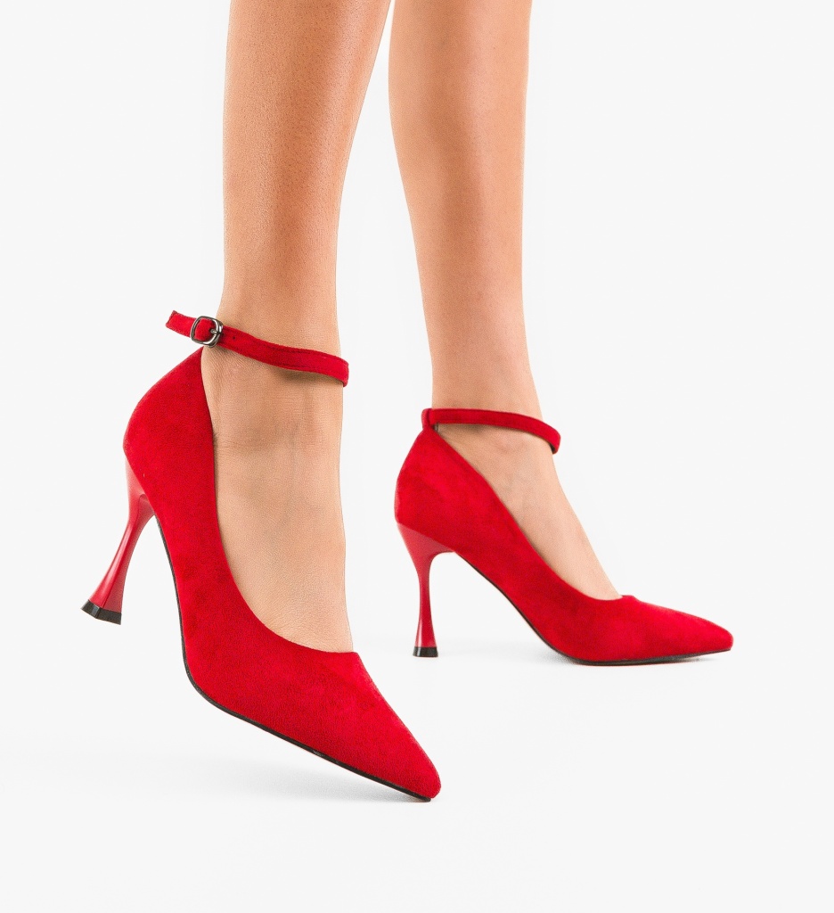 Pantofi Opium Rosii | Eleganți cu Toc