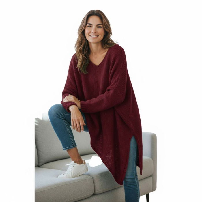 Pulover Pufos Bordo Oversize Shopika