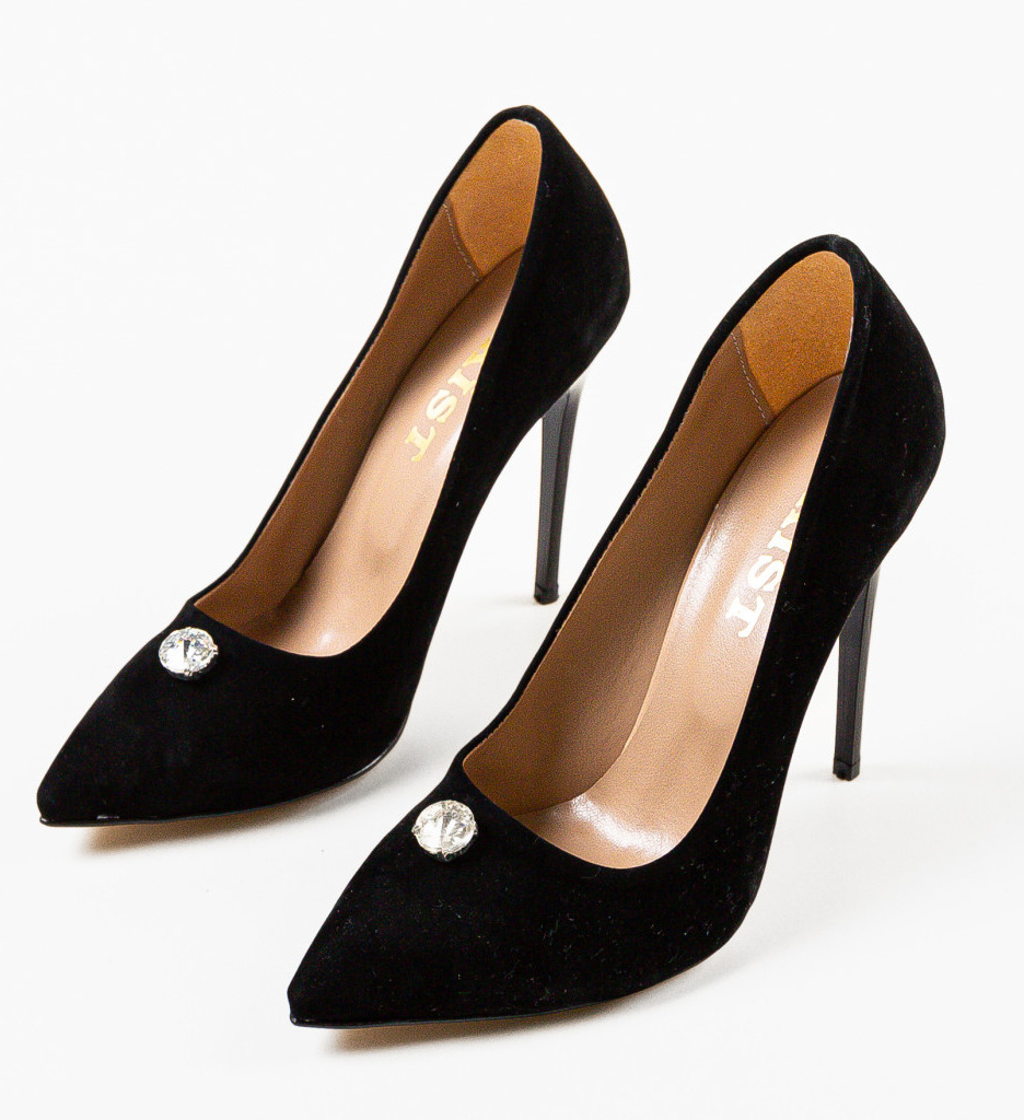 Pantofi Staly Negri cu Toc Eleganți - imagine 4