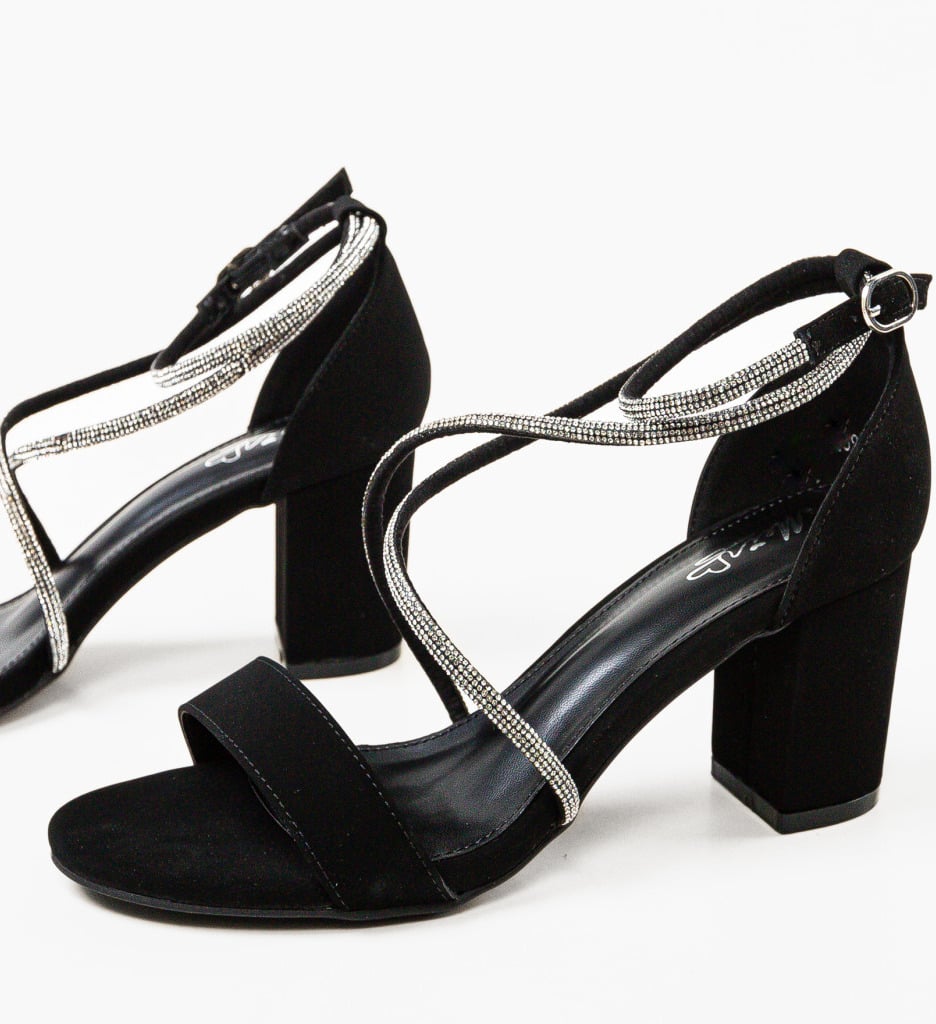 Sandale cu toc Pepper Negre | Eleganță și Stil - imagine 12