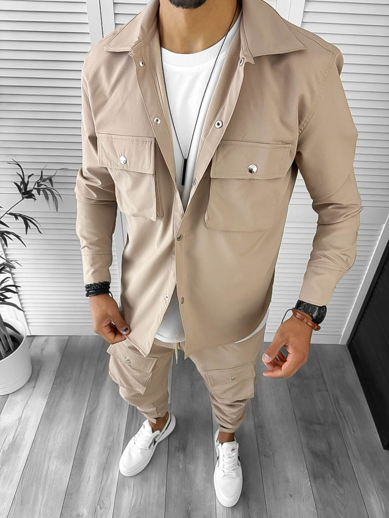 Trening Barbati Slim Fit Crem Premium