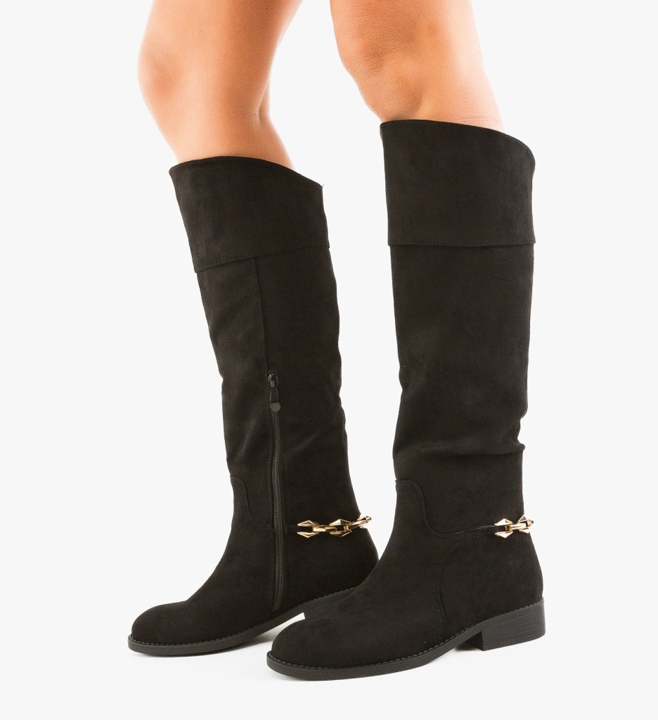 Cizme Dama Karge Negre Depurtat - Stil & Confort - imagine 3