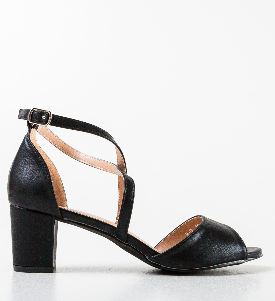 Sandale cu Toc Tyka Negre - Eleganță și Stil - imagine 4