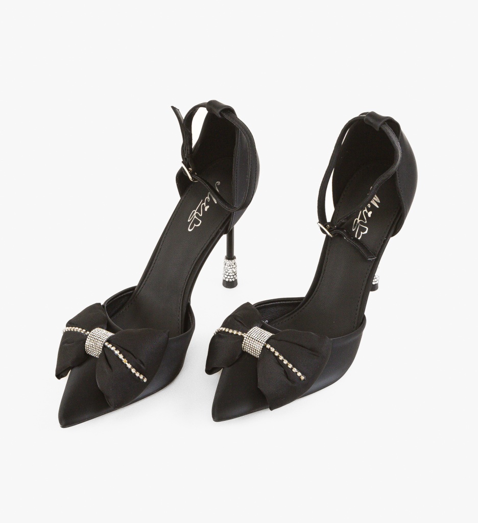 Pantofi dama Ghyuze Negri cu toc elegant - imagine 4