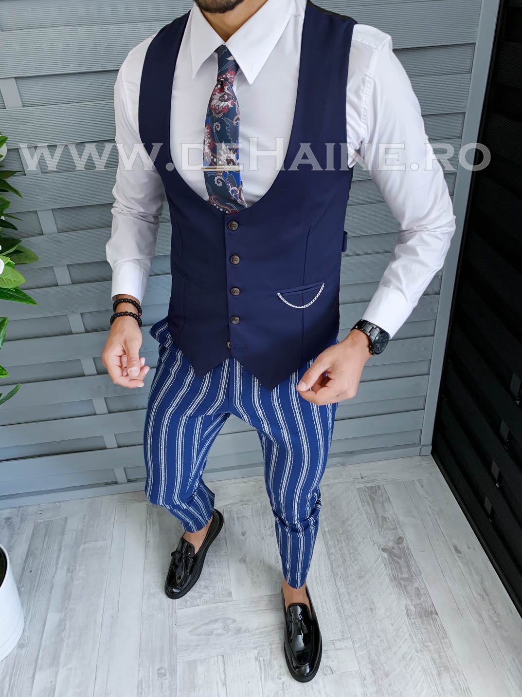 Compleu Barbati Vesta Pantaloni B1604 - Elegant Office