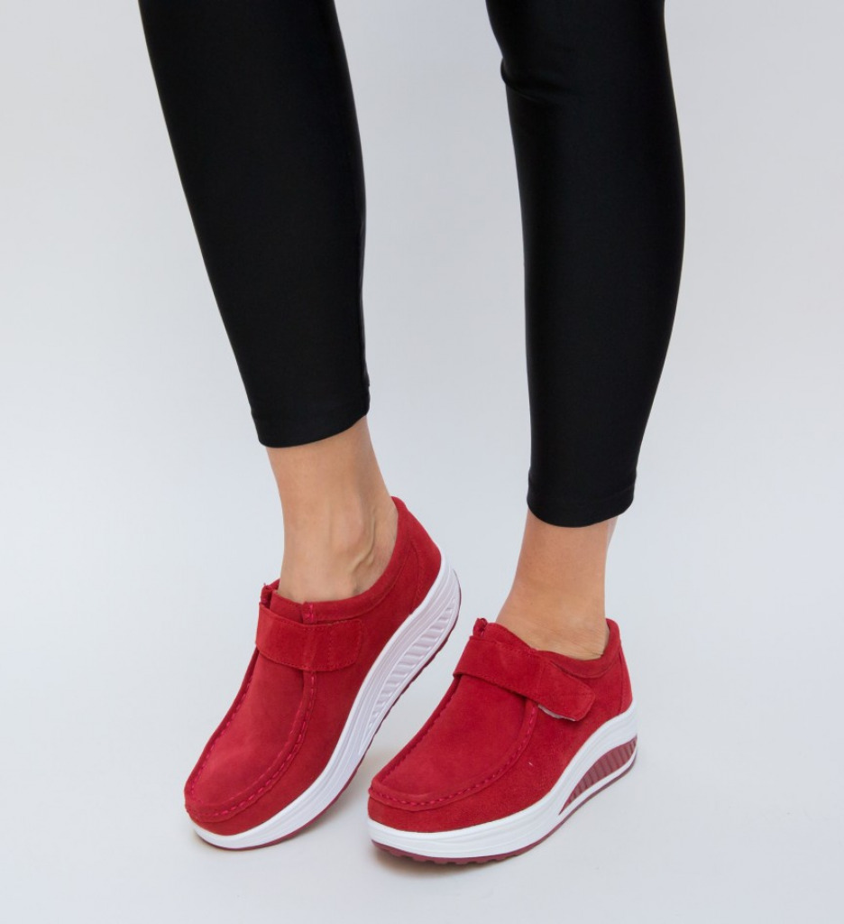 Pantofi Casual Tinna Rosii - Eleganță și Confort - imagine 2