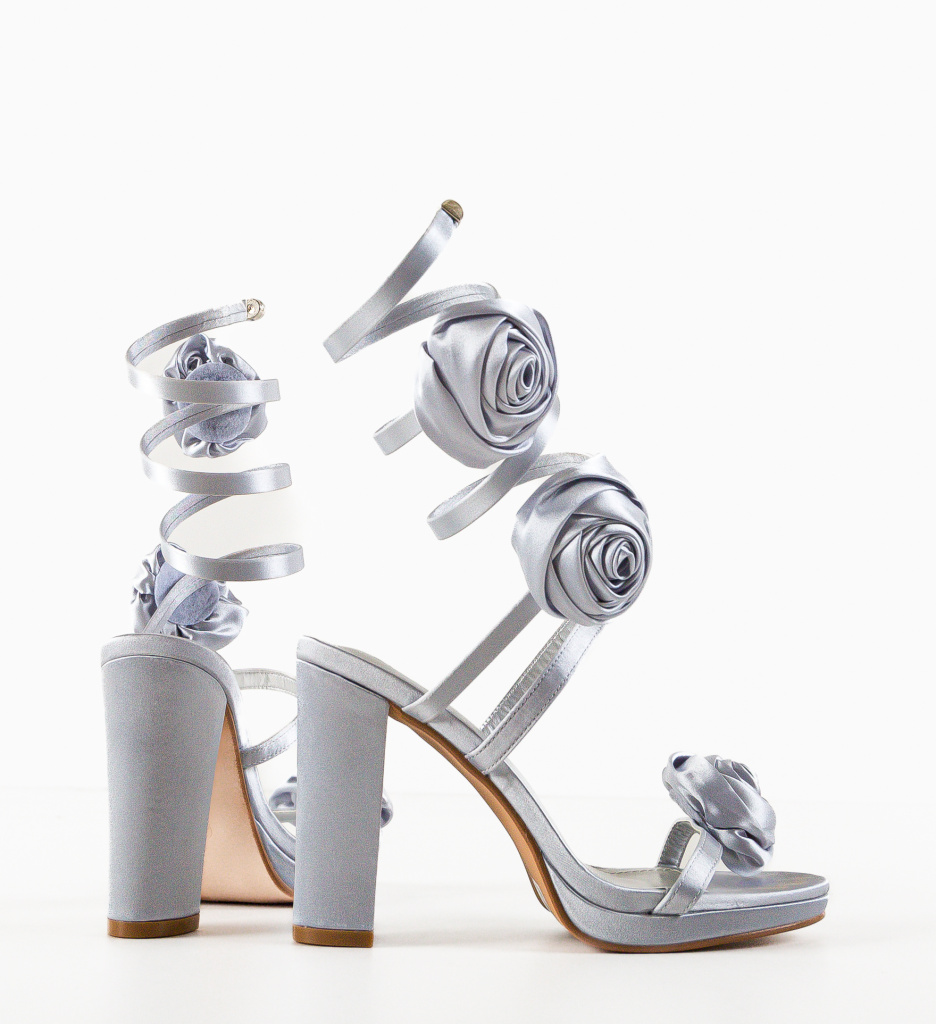 Sandale cu Toc Trandaf Gri | Eleganță și Stil - imagine 3